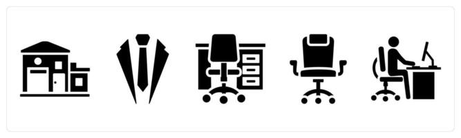 Set of 5 mix icons as office, business suite, office table vector