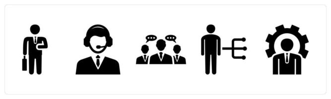 Set of 5 mix icons as businessman, customer support, business conversation vector