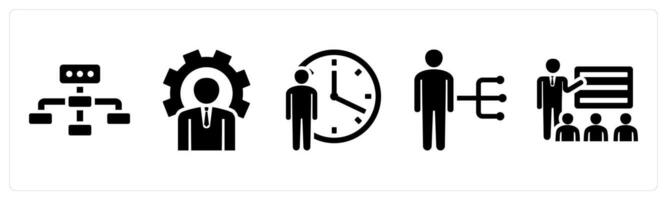Set of 5 mix icons as business hierarchy, business management vector