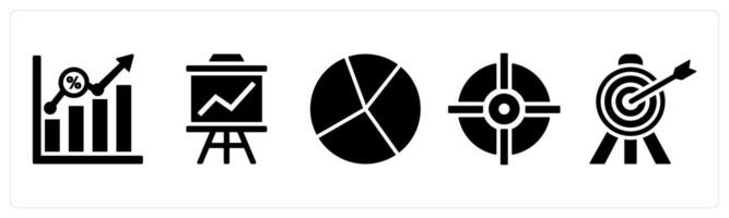 Set of 5 mix icons as business growth, board presentation, pie chart vector