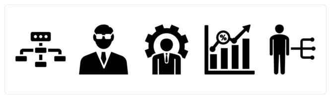 Set of 5 mix icons as business hierarchy, businessman, business management vector