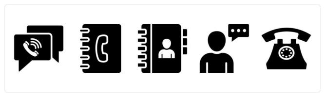 Set of 5 mix icons as calling, business contacts, business conversation vector