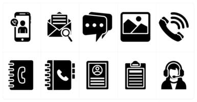Set of 10 mix icons as mobile calling, search mail, message vector