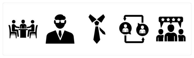Set of 5 mix icons as meeting, businessman, tie vector