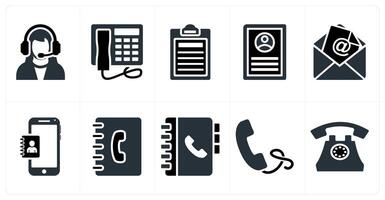 Set of 10 mix icons as customer support, telephone, list vector