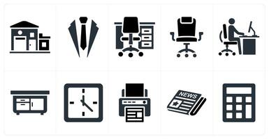 Set of 10 mix icons as office, business suite, office table vector