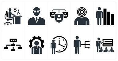 Set of 10 mix icons as office work, businessman, work responsibilities vector