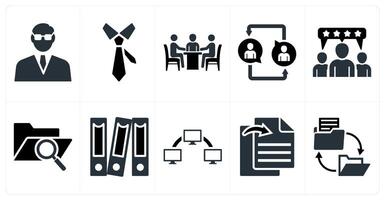 Set of 10 mix icons as businessman, tie, meeting vector