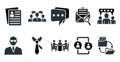 Set of 10 mix icons as user details, business conversation, message vector