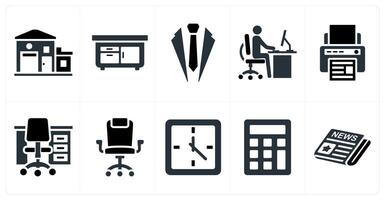 Set of 10 mix icons as office, drawers, business suite vector