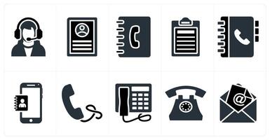 Set of 10 mix icons as customer support, user details, business contacts vector