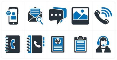 A set of 10 mix icons as mobile calling, search mail, message vector