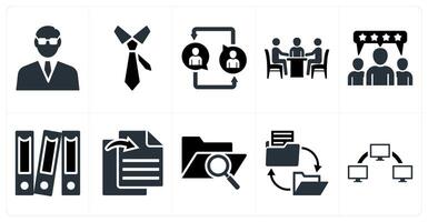 Set of 10 mix icons as businessman, tie, call vector