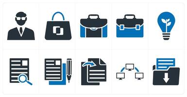 A set of 10 mix icons as businessman, business bag, briefcase vector
