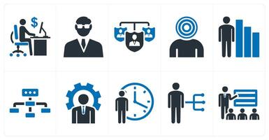A set of 10 mix icons as office work, businessman, work responsibilities vector