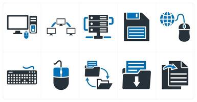 A set of 10 mix icons as computer, data transfer, server vector