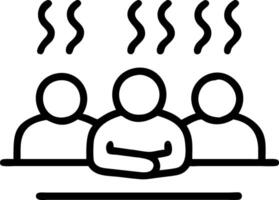 Candid photo of group enjoying steam sauna copy space below. Set 2 vector
