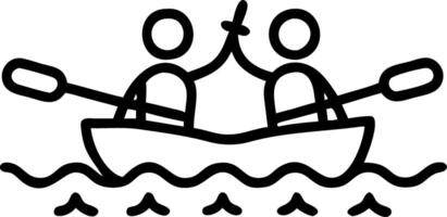 Candid photo of friends kayaking on a river with smiles and splashes copy space above. vector