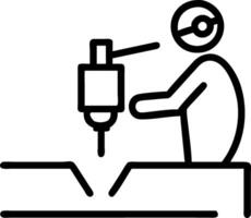 Candid photo of an engineer using a laser cutter in a fabrication shop with copy space vector