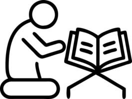 Candid photo of a scholar studying ancient texts in a library with copy space above. vector