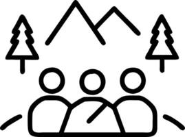 Candid image of coworkers on a group hiking retreat in the forest copy space below. vector