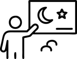 Candid image of a teacher explaining a celestial map to students with copy space below. vector