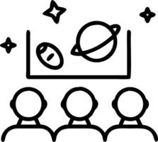 Candid image of children watching a planetarium show with awe copy space below. vector