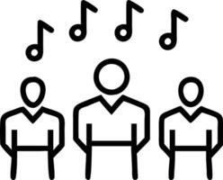 Candid image of a choir performing patriotic songs with copy space on top. vector