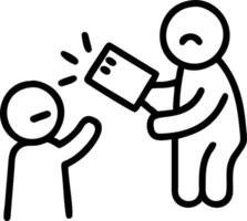 Candid image of a child receiving a red envelope from grandparents with copy space on the side. vector