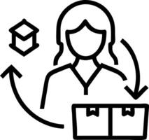 Businesswoman optimizing sustainable logistics in reality setting copy space vector