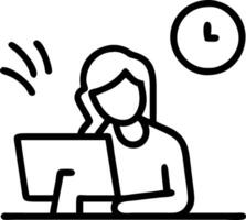 Businesswoman isolated while working late in office close up copy space vector