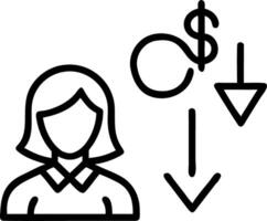 Businesswoman managing cost reduction in soft abstract background copy space vector