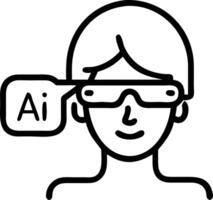 Businesswoman interacting with AI powered virtual assistant close up copy space Set 2 vector