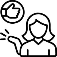 Businesswoman isolated while handling customer complaints in macro close up copy space vector