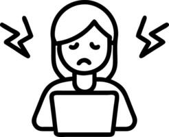 Businesswoman frustrated with technology failures in macro close up copy space vector