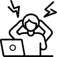 Businesswoman feeling frustrated with technological failures in reality setting copy space vector