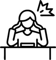 Businesswoman feeling frustrated with inefficient processes in plain desk setting copy space vector