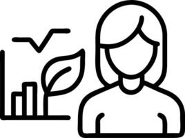 Businesswoman analyzing green procurement data in macro close up copy space vector