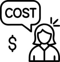 Businesswoman analyzing cost benefit data in open office environment copy space vector