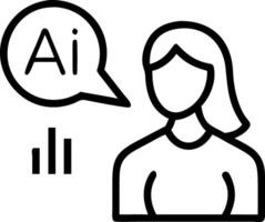 Businesswoman analyzing AI driven supply chain data on plain background copy space vector