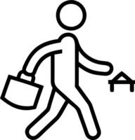 Businessman with briefcase walking into a forest with soft light Set 2 vector