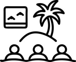 Business workshop held on beach with group activities and copy space vector