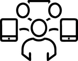 Business team using tablets for presentations bokeh digital art background copy space on right. Set 2 vector