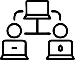 Business team using collaborative project management tools plain background copy space on top. vector