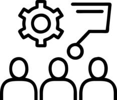Business team strategizing on industrial automation trends with digital presentation vector