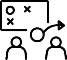 Business team planning strategy on whiteboard plain background copy space on right. vector