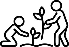 Business team planting trees together with copy space vector