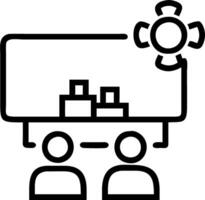 Business team monitoring automated production line on digital displays vector