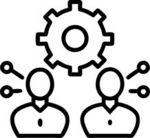 Business team implementing AI driven customer service solutions with bokeh art copy space vector