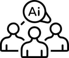 Business team collaborating with AI powered analytics tools on plain background copy space vector